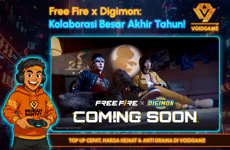 Free Fire x Digimon 2025: Semua yang Sudah Resmi + Bocoran Terpercaya Teaser global Free Fire × Digimon Adventure menampilkan Kelly & Maxim dengan Digitama, serta kemunculan Agumon dan Gabumon—rilis November 2025.